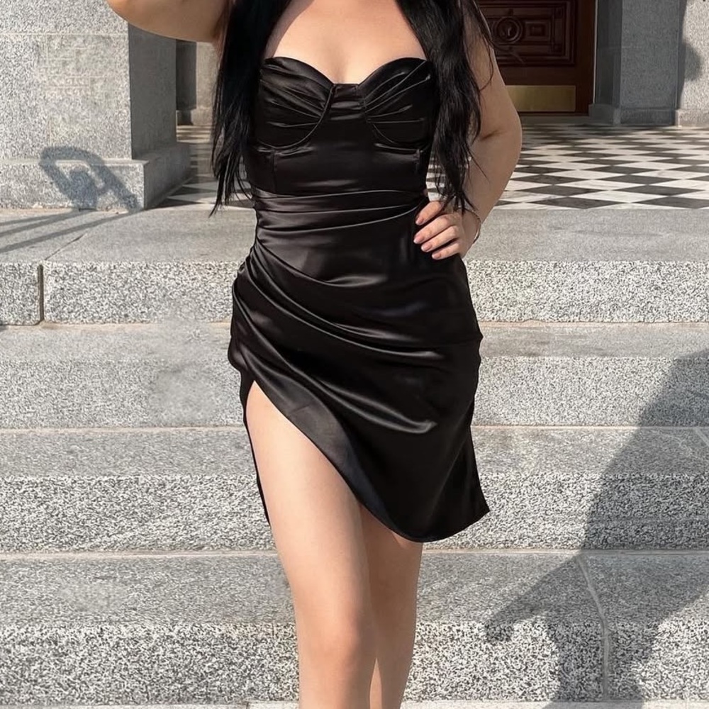 Black Satin Dress